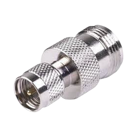 Adaptador en Línea, de Conector Mini-UHF Macho a N Hembra, Níquel/ Oro/ Teflón.