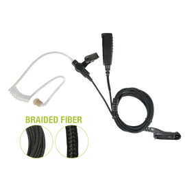 Micrófono De Solapa de 2 Cables De Fibra Trenzada Serie SPM2300BF Con Conector MOTOROLA TRBO XPR6XXX/TXX y APX