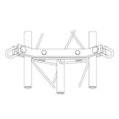 Brida para Torre Arriostrada Sección 25G. Galvanizado en Caliente. Brida para Torre Arriostrada Sección 25G. Galvanizado en Caliente.