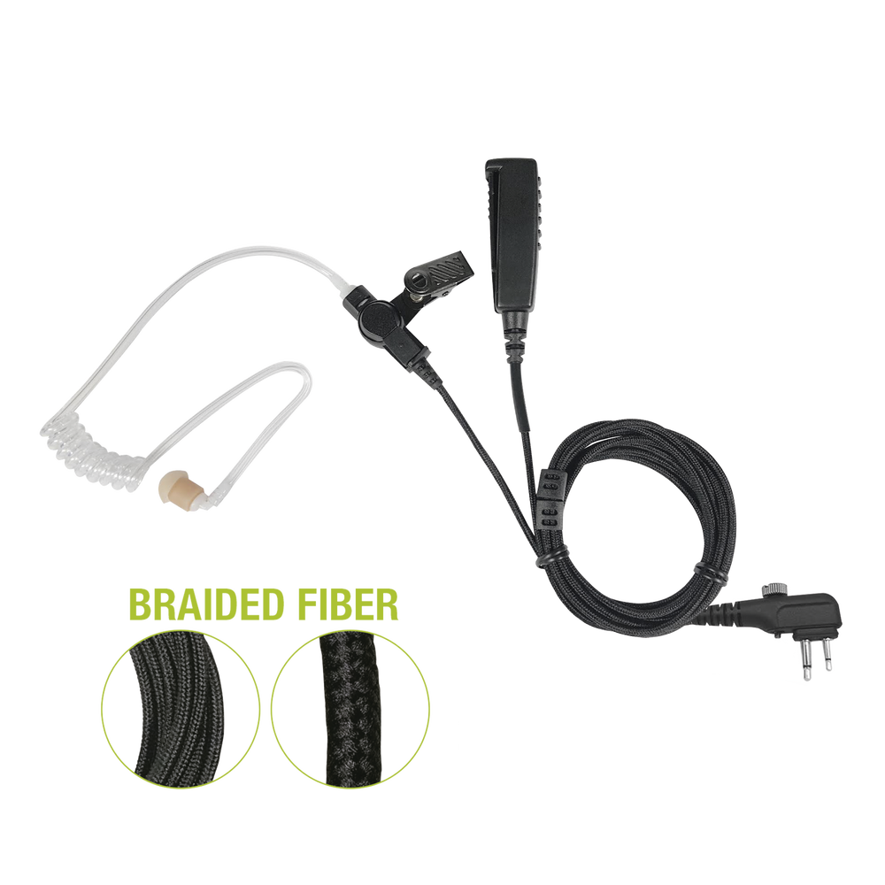 Micrófono De Solapa de 2 Cables De Fibra Trenzada Serie SPM2300BF Con Conector HYTERA TC-518/610/620/700/700EX & PD-5