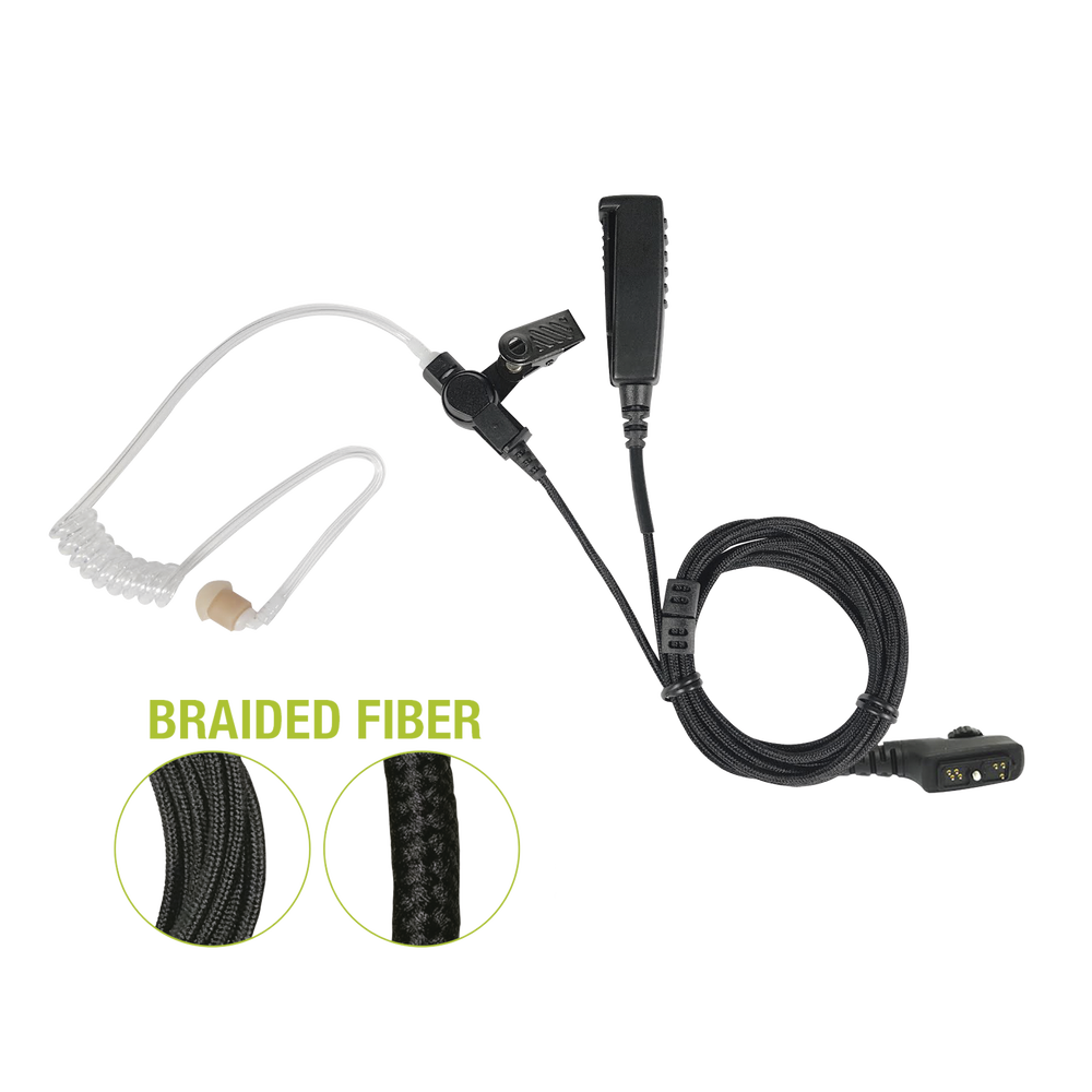 Micrófono De Solapa de 2 Cables De Fibra Trenzada Serie SPM2300BF Con Para HYTERA PD702/782/785 & PT580