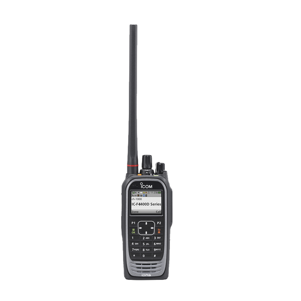 Portable digital radio with 1024 channels, DTMF keypad, on range 380-470MHz, sumersible, GPS and bluetooth built in, lcd color display. Supplied with Battery, Belt Clip, Charger, and Antenna