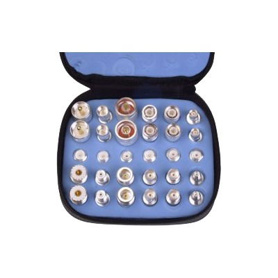 Kit Universal de Adaptadores UNIDAPT de 30 piezas en Bronze Blanco con estuche, esponja y ziper. Kit Universal de Adaptadores UNIDAPT de 30 piezas en Bronze Blanco con estuche, esponja y ziper.