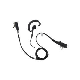 Micrófono de solapa con gancho suave para la oreja y fibra trenzada para puerto de accesorios Icom de 2 pines con tornillos