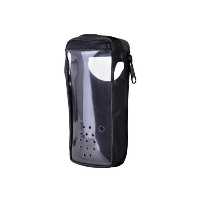 Funda reforzada en Piel para cinto, con cierre y amplio visor frontal transparente para Aéreos IC-A24 e IC-A6. Funda reforzada en Piel para cinto, con cierre y amplio visor frontal transparente para Aéreos IC-A24 e IC-A6.