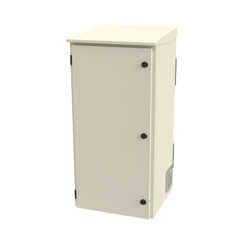 Gabinete para Poste/Torre/Pared para Exterior con Ventiladores y Termostato con Rack de 19