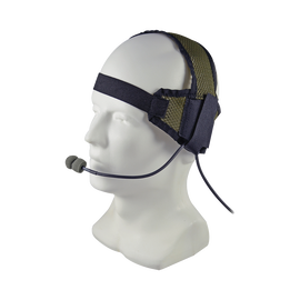 Tactical III Headset, over-the-head nylon strap, boom microphone, ruggedized IP67-rated PTT