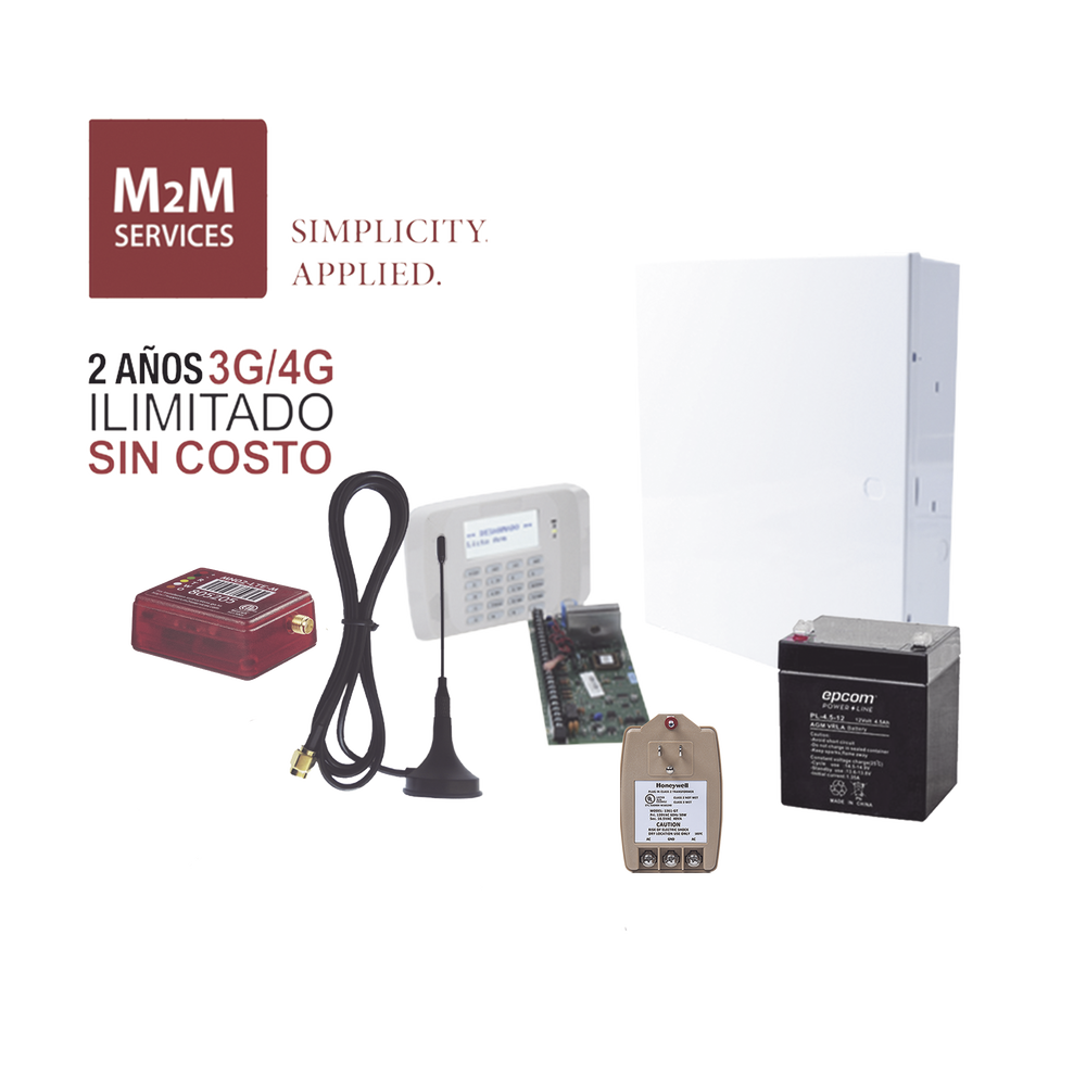 (2 Años datos ILIMITADO INCLUIDO)  Kit Vista48LA con comunicador MN02LTEM, Teclado, Gabinete, Batería y Transformador