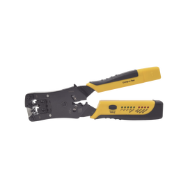 Pinza 3 en 1: Pelacables/ Terminado/ Probador para UTP. Enchufe Modular de Prueba para RJ45/RJ11/RJ22. Fabricado con Alma de acero al carbón, mango ergonómico ABS + TPR (caucho termoplástico).