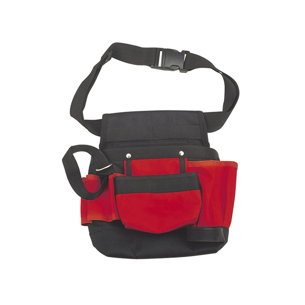 Bolsa para herramientas de 21X11.5X3.4 cm con múltiples compartimientos, cuerpo principal en poliéster con broches en  polioximetileno (POM) y argollas en acero...