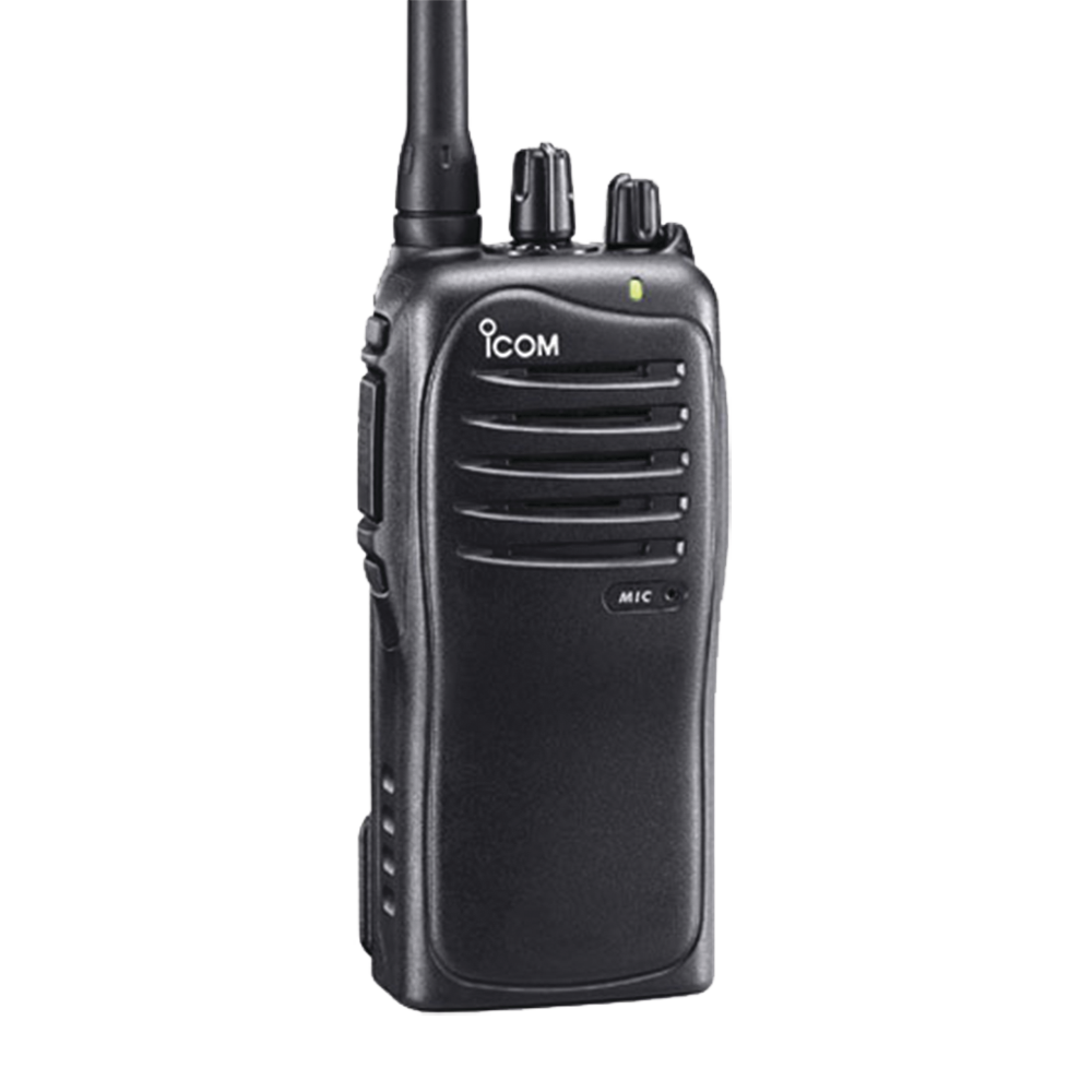 Portable Radio 136-174MHz, 16 Channel 5W, Supplied with Battery, Belt Clip, Charger, and Antenna.