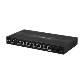 EdgeRouter 12, con 10 puertos 10/100/1000 Mbps + 2 puertos SFP, con funciones avanzadas de ruteo