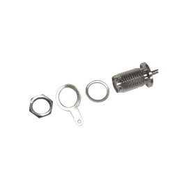 Conector Mini UHF Hembra para Chasis de Montaje Trasero en Tipo D-Plano, Níquel/ Plata/ Teflón