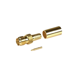 Conector SMA Hembra Inverso de Anillo Plegable para Cable RG-8/X, 9258, LMR-240, LMR-240UF,  LMR-LW240, Oro/Oro/Teflón.