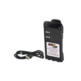 Li-Ion Battery with USB Charger Built-in of 2000 mAh, Clip Included for Motorola Radios HT750/1250, PRO5150/5550/7150/7350/7550