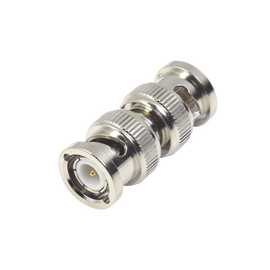 Adaptador en Línea Tipo Barril para 50 Ohm, de Conector BNC Macho a BNC Macho, Níquel/ Oro/ Teflón.