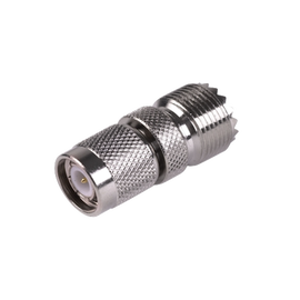 Adaptador en Línea de Conector TNC Macho a Conector UHF Hembra (SO-239), Níquel/ Oro/ Teflón.