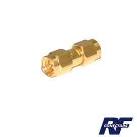 Adaptador Tipo Barril, de Conector SMA Macho a SMA Macho, Oro/ Oro/ Teflón. Adaptador Tipo Barril, de Conector SMA Macho a SMA Macho, Oro/ Oro/ Teflón.