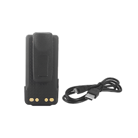 Li-Ion Battery with USB Charger Built-in of 2600 mAh, Clip Included for Motorola Radios XPR3300/3500