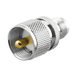 Adaptador en Línea de Conector TNC Hembra a UHF Macho (PL-259), Níquel/ Oro/ Teflón.