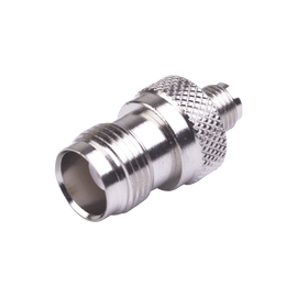 Adaptador en Línea de Conector TNC Hembra a SMA Hembra, Niquel/ Oro/ Teflón.