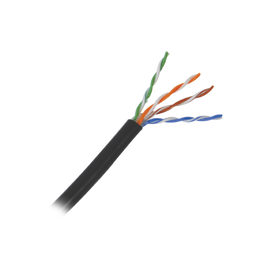 Cat5e with exterior gel, Black color, for applications in data network systems and structured cabling.Use weatherproof. Section of 105 Meters.