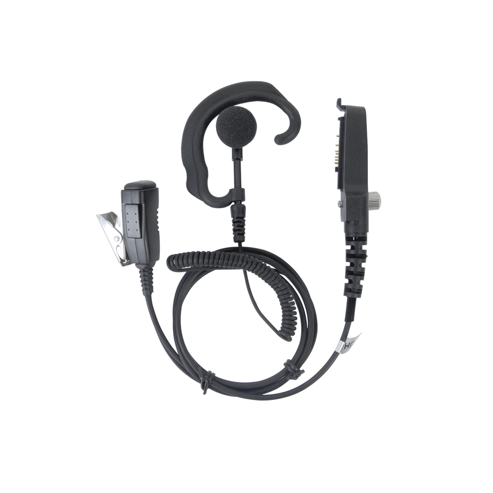 Micrófono de solapa y audífono ajustable al oído para KENWOOD Serie 80/ 90/ 140/ 180/ NX200/ 410. Compatible con VOX de la serie 180 y NX200.