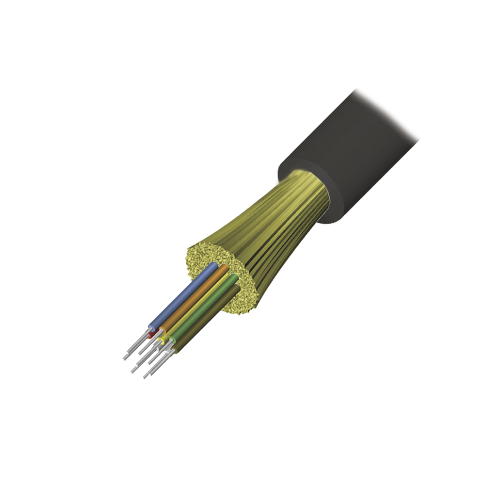 Cable de Fibra Óptica de 6 hilos, Interior/Exterior, Tight Buffer, No Conductiva (Dieléctrica), Riser, Multimodo OM3 50/125 optimizada, 1 Metro Cable de Fibra Óptica de 6 hilos, Interior/Exterior, Tight Buffer, No Conductiva (Dieléctrica), Riser, Multimodo OM3 50/125 optimizada, 1 Metro