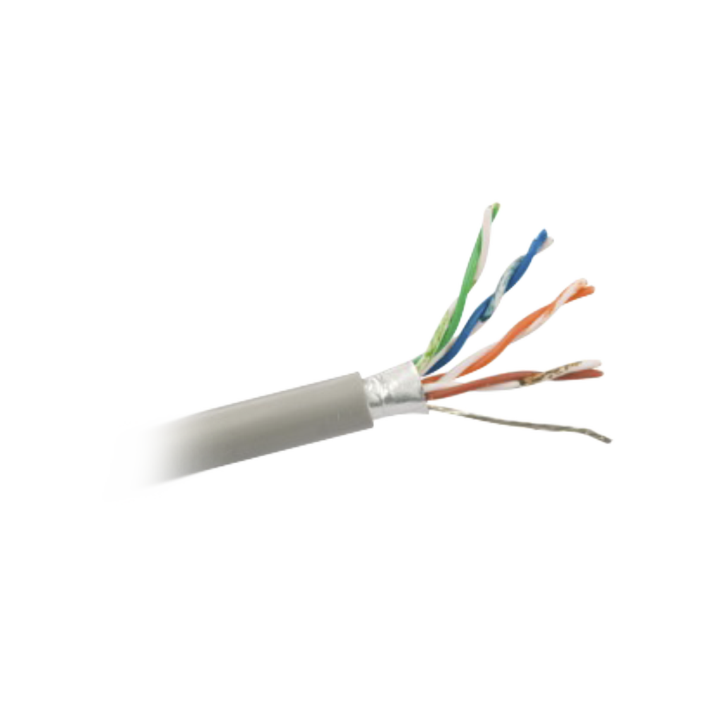 25 Metros de cable VIAKON FTP CAT5E 4 pares calibre 24 en color gris