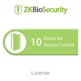 Licencia para ZKBiosecurity permite gestionar hasta 10 puertas para control de acceso