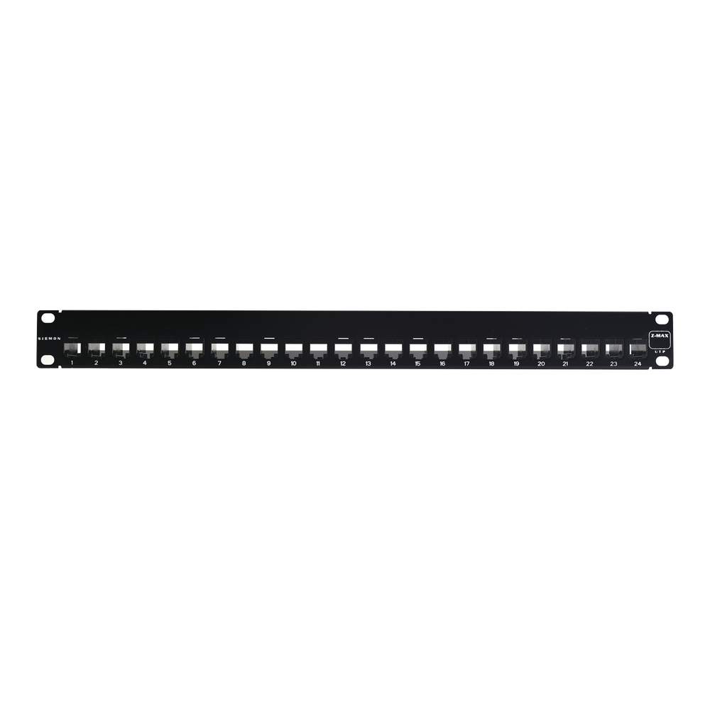 Patch Panel Z-MAX, Categoria 6A, Blindado, de 24 puertos, Plano, 1UR
