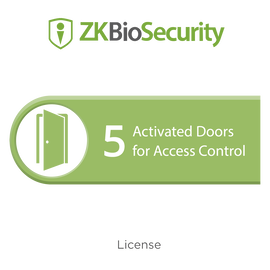 Licencia para ZKBiosecurity permite agregar 5 puertas adicionales (requiere licencia de 25 puertas o mas)