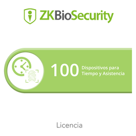Licencia para ZKBiosecurity permite gestionar hasta 100 dispositivos para tiempo y asistencia