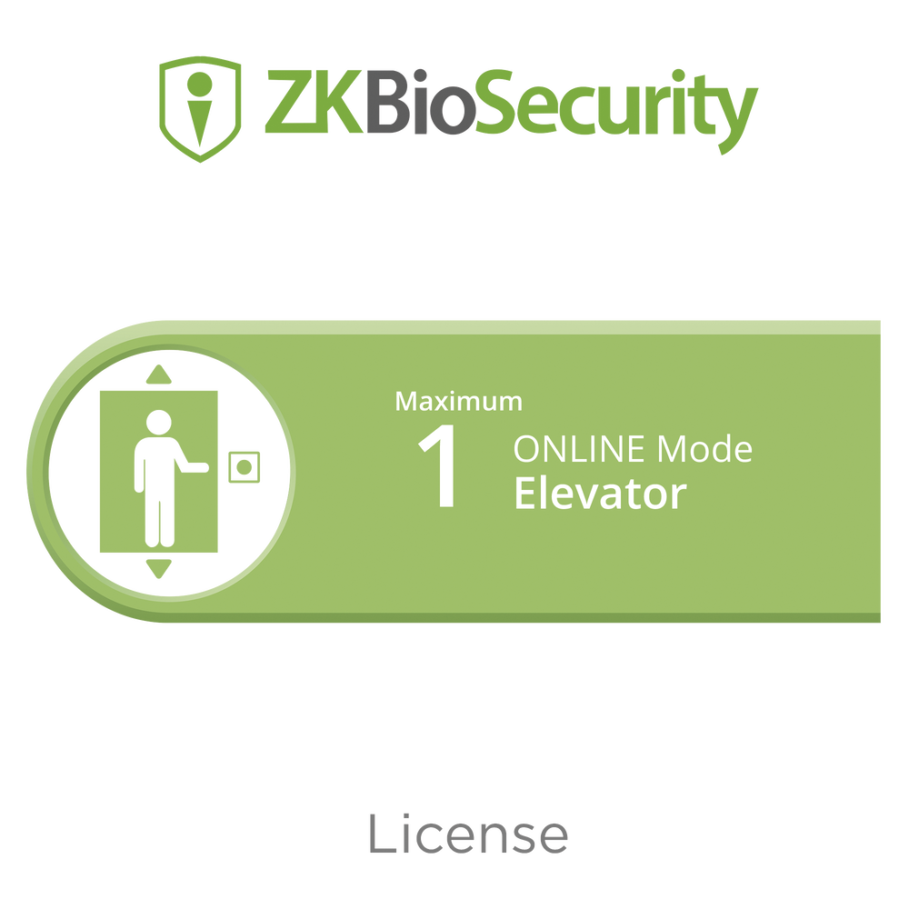 Licencia para ZKBiosecurity para control de 1 cabina de elevador en modo ONLINE [Recomendado] (Se pueden acumular hasta 10 licencias de este modelo).
