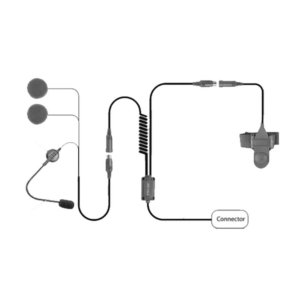 Microphone with Boom for Open Helmet for Vertex & Yaesu Radios