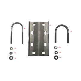 4 Heavy Duty Clamps for Mounting with 2 Extension Bars for Masts with up to 2