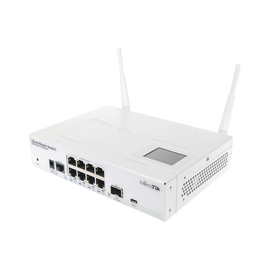 MikroTik Cloud Router Switch CRS109-8G-1S-2HnD-IN - Conmutador - L3 - inteligente - 7 x 10/100/1000 + 1 x 10/100/1000 (PoE) + 1 x Gigabit SFP - sobremesa - PoE pasivo - alimentación cc