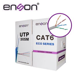 CABLE UTP CAT6 ENSON 12261G305 SERIE ECO CALIBE 23 AWG CCA BOBINA DE 305 METROS FORRO PVC COLOR GRIS USO INTERIOR RECOMENDADO PARA TRANSMISION DE DATOS BASE 10,100,1000