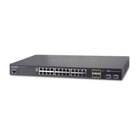 Switch de Acceso Stack Capa 2+ de 24 puertos + 4 compartidos TP/SFP + 2 Puertos 10G SFP+  Stack
