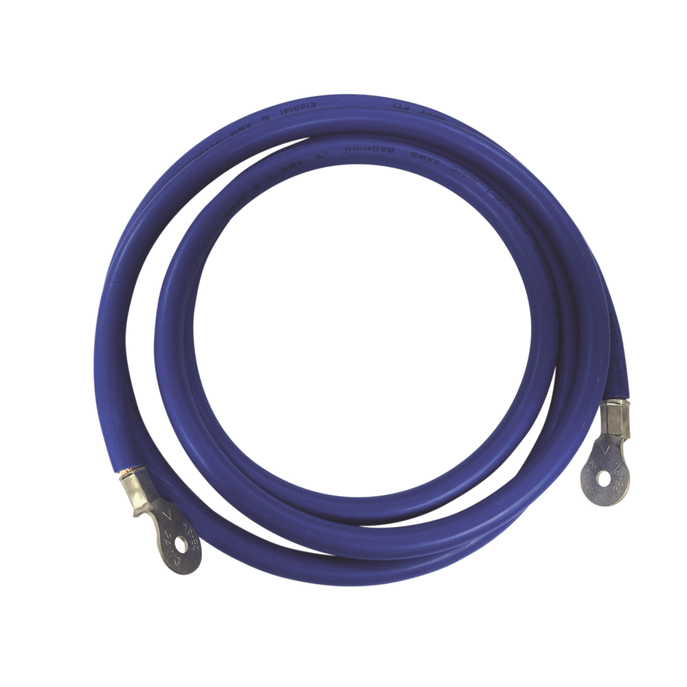Cable para Baterías,  2.2 m Azul Calibre 2 AWG con Terminales de Ojo en Ambos Extremos