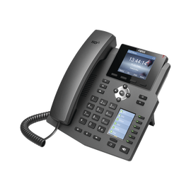 Teléfono IP empresarial para 4 líneas SIP con 2 pantallas LCD, 6 teclas BLF/DSS, conferencia de 3 vías, PoE