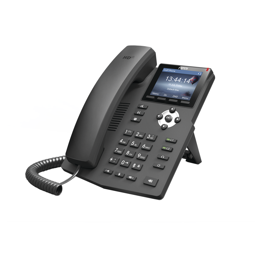 Teléfono IP empresarial para 2 lineas SIP con pantalla LCD de 2.4 Pulgadas a color y conferencia de 3 vías