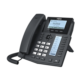 Teléfono IP Empresarial Para 6 Líneas SIP con Voz HD con 2 Pantallas LCD, 8 teclas BLF y Conferencia de 3 vías con Soporte Para PoE