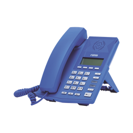 Teléfono IP soho color azul para 2 lineas SIP voz HD y conferencia de 3 vías, PoE