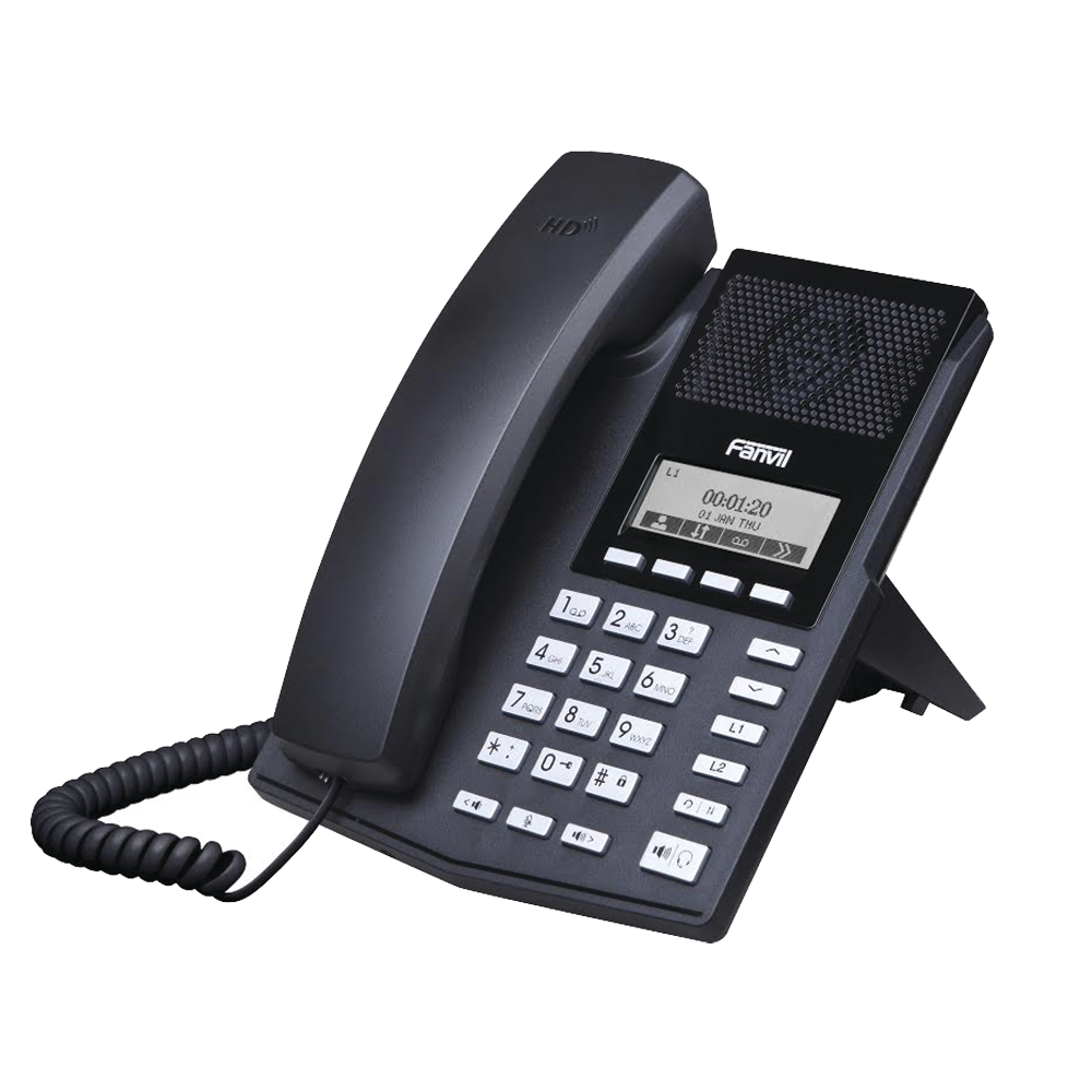 IP Phone X3 Black Color, 2 SIP Lines, HD Voice and 3 Way Conference, Non Backlit, With PoE