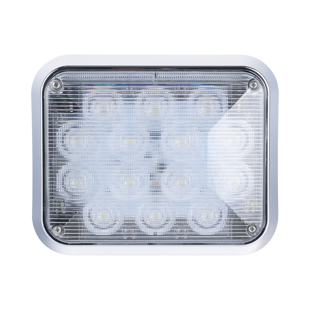 Luz perimetral LED claro 7x9 con bisel color blanco