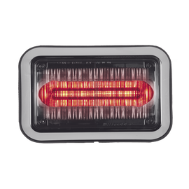 Luz perimetral LED PriZm ™ II de 4x6 con bisel, lente transparente y color REF8, rojo
