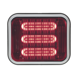 Luz perimetral LED PriZm ™ II de 7x9 con bisel, lente y LED de color rojo