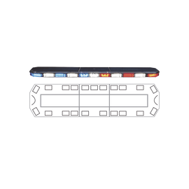 Barra de luces serie 21 con 216 poderosos LEDs última generación, color Rojo, Azul, Ámbar y Blanco