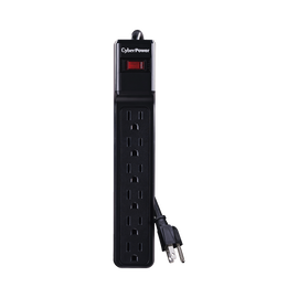 Multicontacto Con Supresor de Picos, Voltaje de Entrada 125 Vca NEMA 5-15P, Con 6 Salidas NEMA 5-15R, 1200 Joules